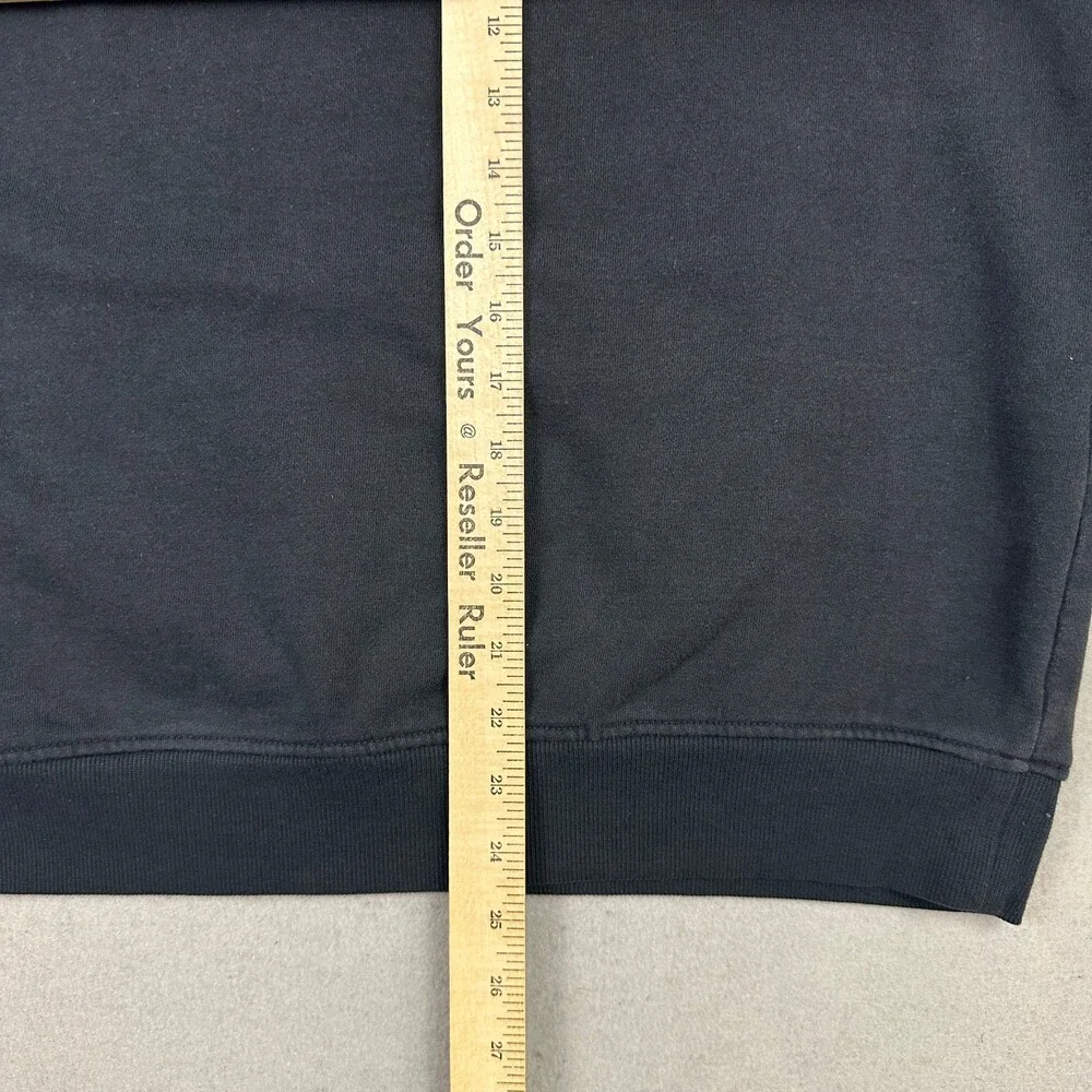 True Religion Hoodie Men Large Black Pullover Box Logo Graphic Sweatshirt L